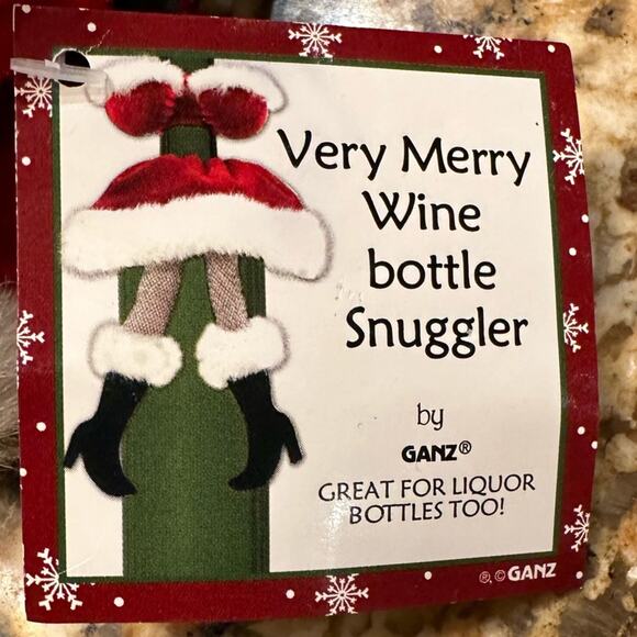 Ganz Very Merry Wine Bottle Snuggler Set of 2 - Picture 1 of 6